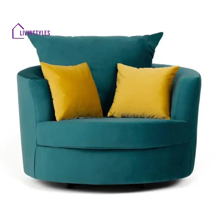 Avenir Wide Velvet Armchair Green