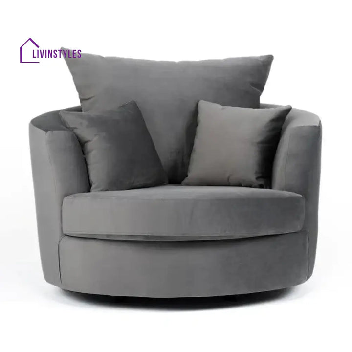 Avenir Wide Velvet Armchair Grey
