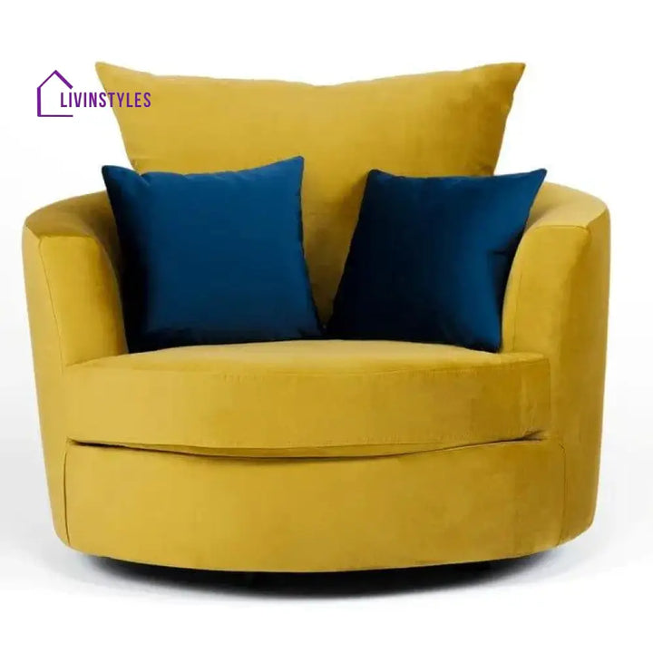 Laci Wide Velvet Armchair - Ouch Cart 