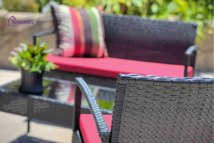 Aver Outdoor Sofa Set 2 Seater 2 Single seater and 1 Center Table Set (Black) - Sofa Sets