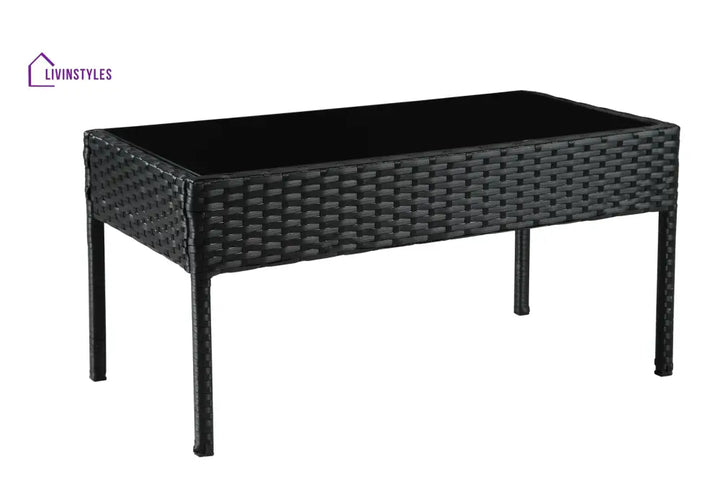 Aver Outdoor Sofa Set 2 Seater 2 Single seater and 1 Center Table Set (Black) - Sofa Sets