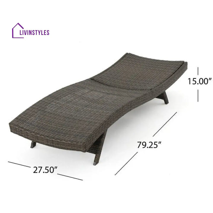 Aver Outdoor Swimming Poolside Lounger Set of 2 (Brown) - Loungers