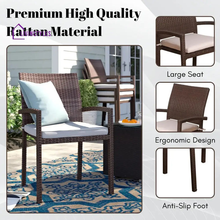 Avery 1-Piece Outdoor Rattan Wicker Patio Dining Chair - Dinning Chairs