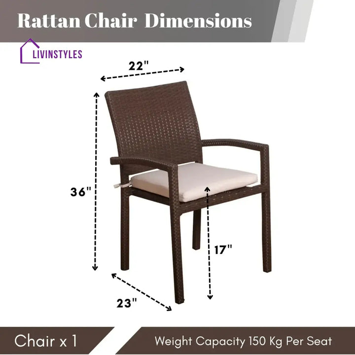 Avery 1-Piece Outdoor Rattan Wicker Patio Dining Chair - Dinning Chairs