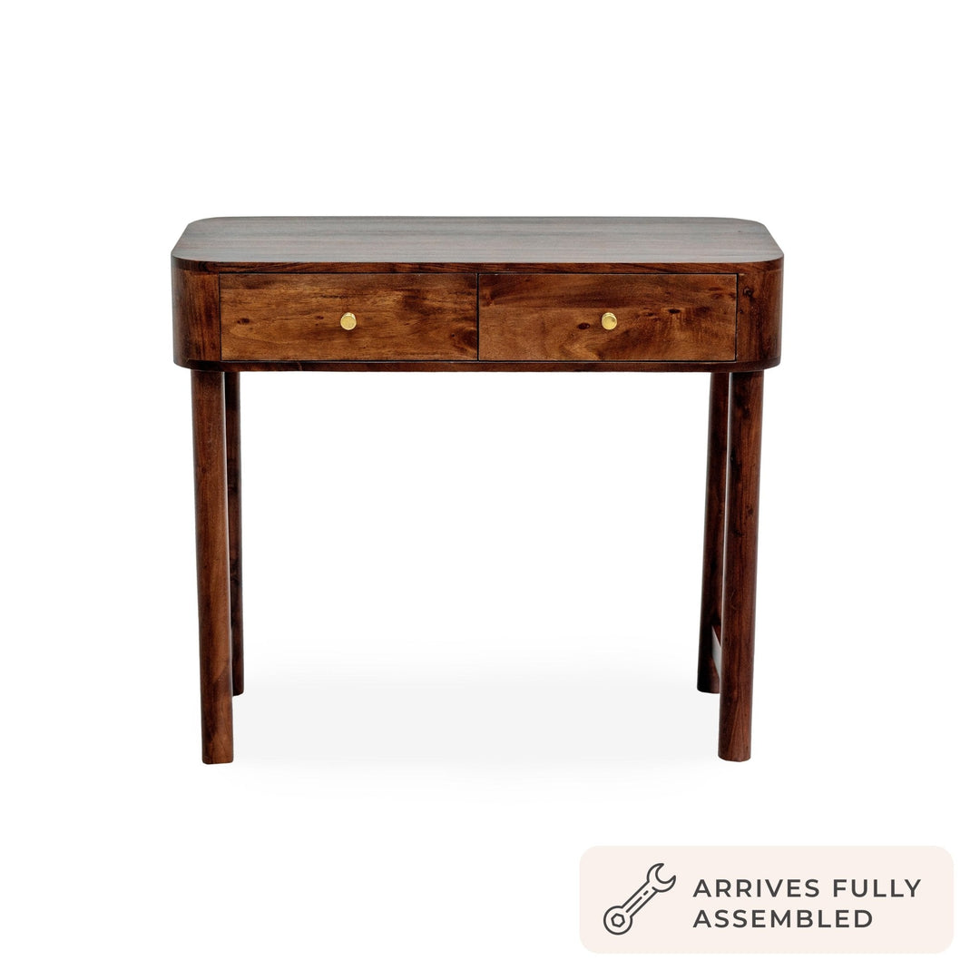 Joaquín Acacia Wood Dressing Table Console - Walnut