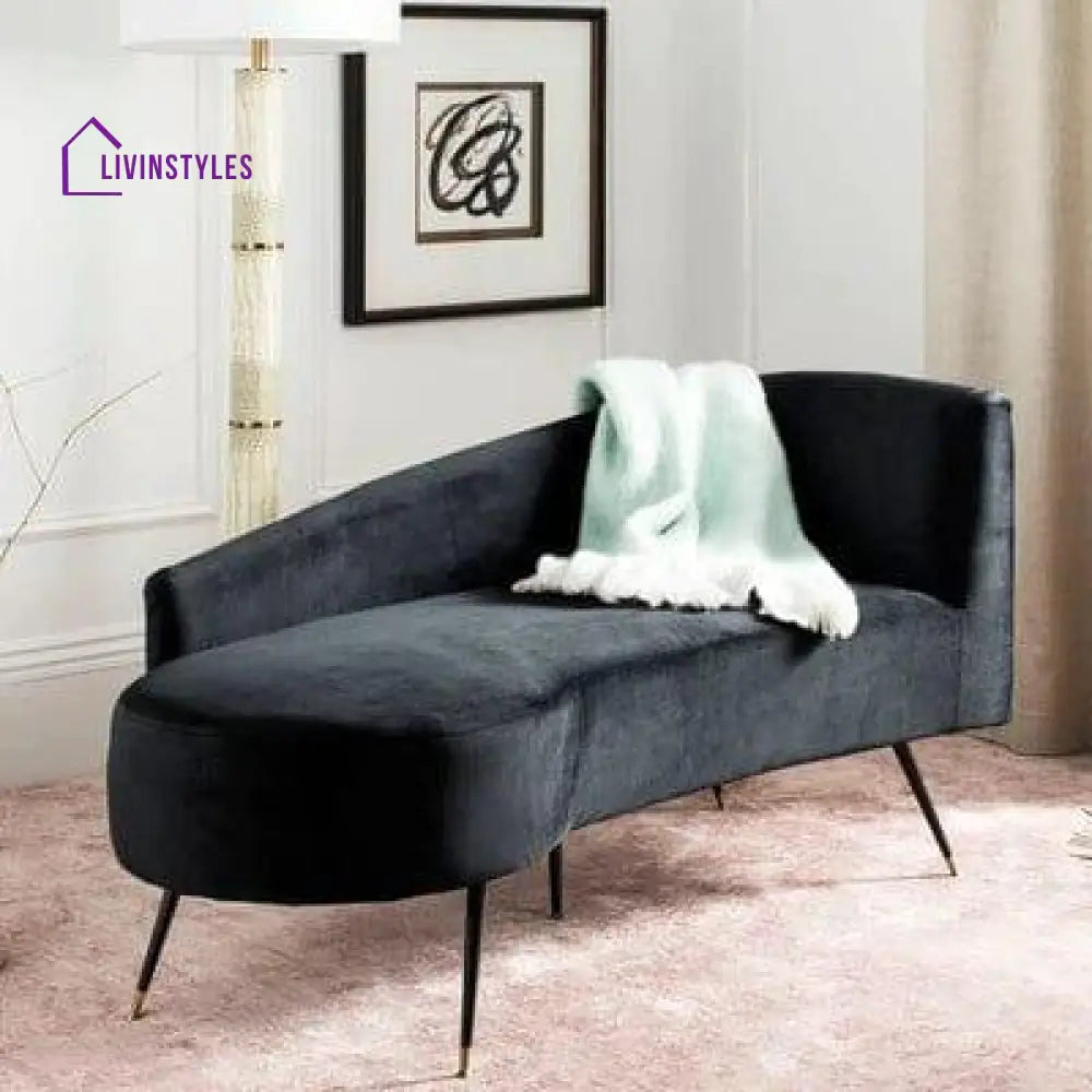 Avgust Right-Arm Chaise Lounge Black