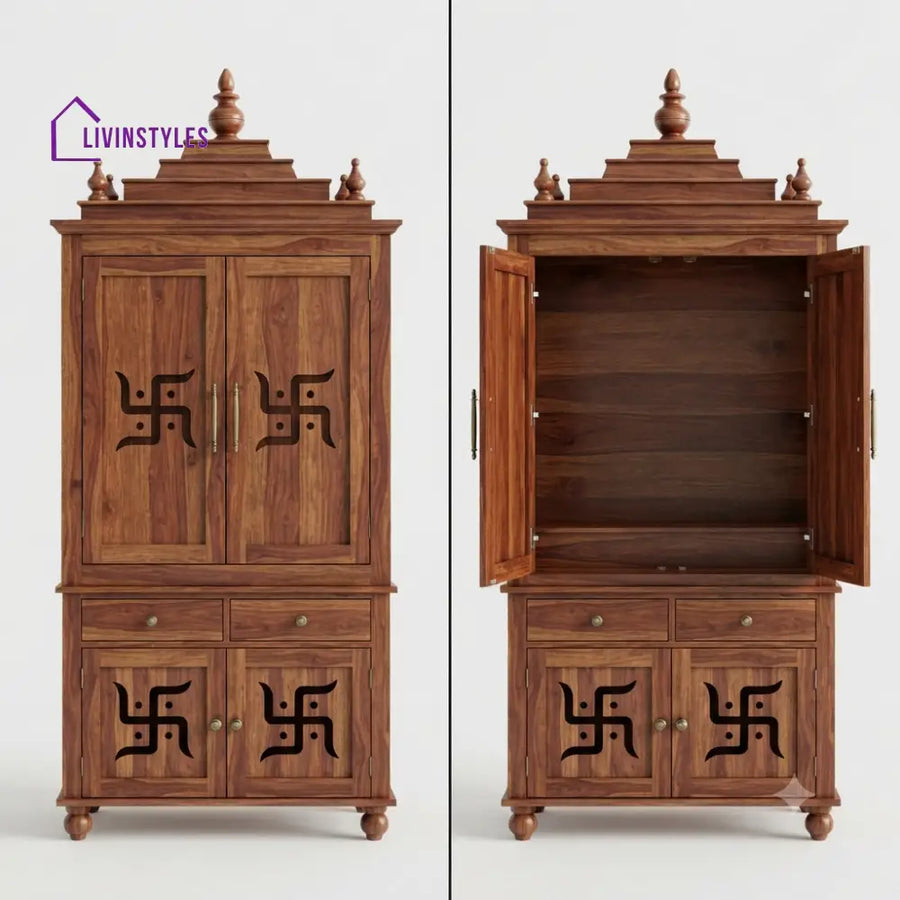 Avika Premium Solid Wood Home Temple | Pooja Mandir for Home