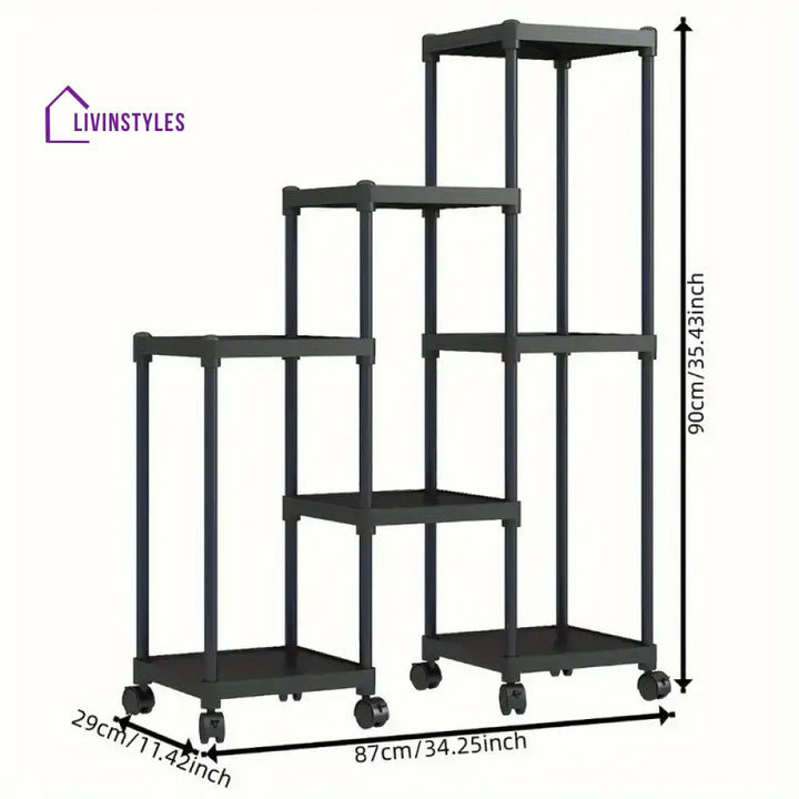 Avinash Metal Plant Stand With Wheels For Balcony