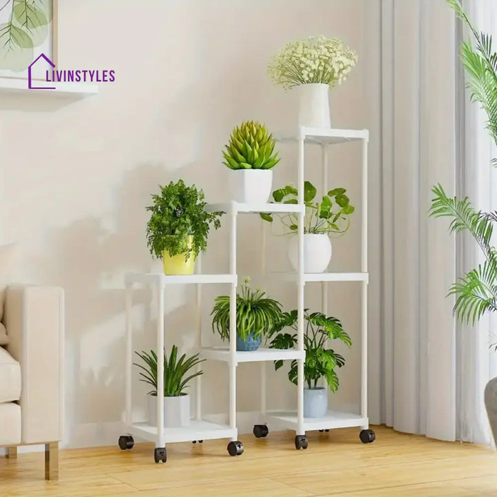 Avinash Metal Plant Stand With Wheels For Balcony