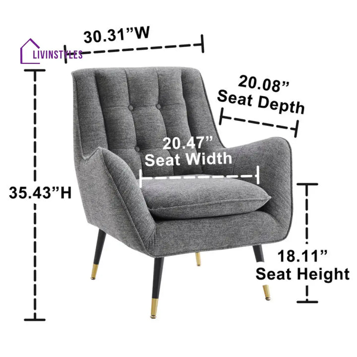 Avisha Metal and Fabric Arm Chair | Living Room Chair | Lounge Chair