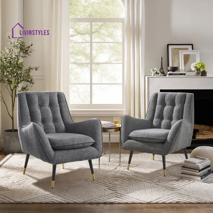 Avisha Metal and Fabric Arm Chair | Living Room Chair | Lounge Chair