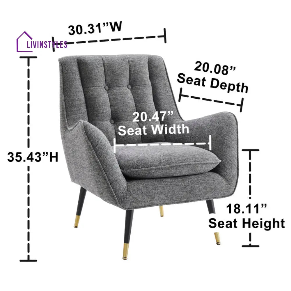 Avisha Metal and Fabric Arm Chair | Living Room Chair | Lounge Chair