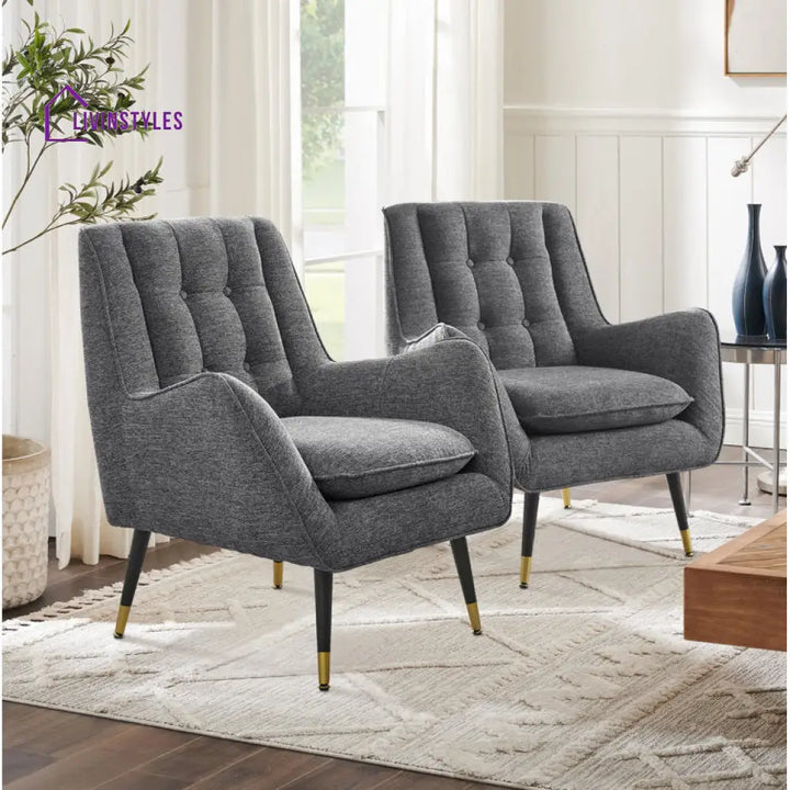 Avisha Metal and Fabric Arm Chair | Living Room Chair | Lounge Chair