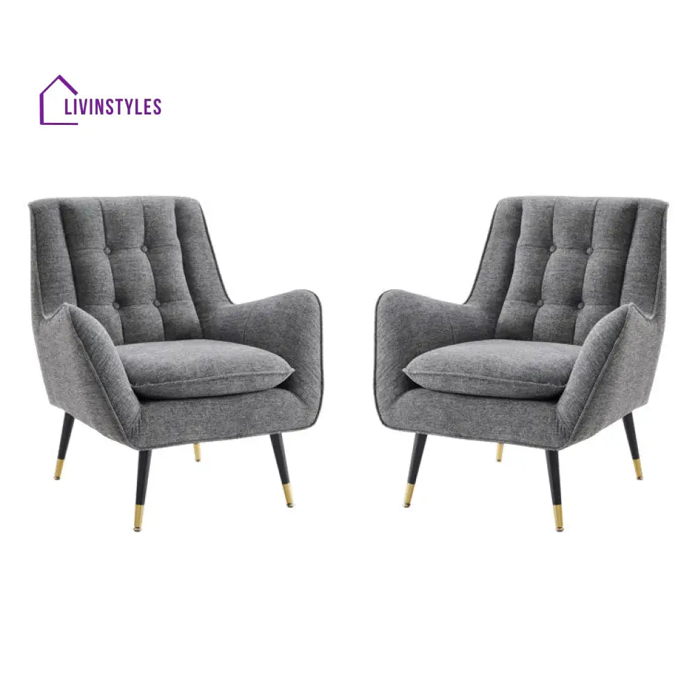 Avisha Metal and Fabric Arm Chair | Living Room Chair | Lounge Chair