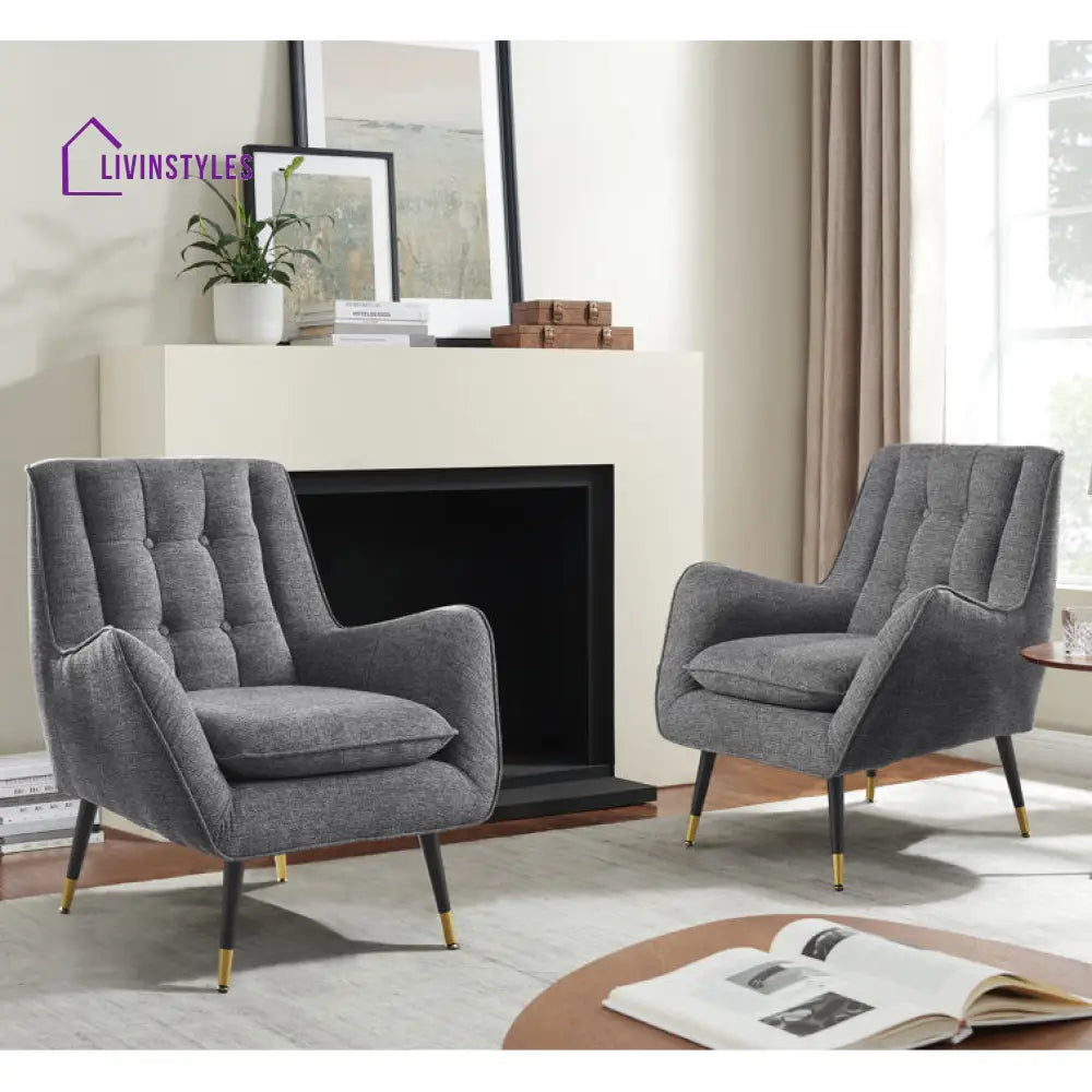 Avisha Metal and Fabric Arm Chair | Living Room Chair | Lounge Chair
