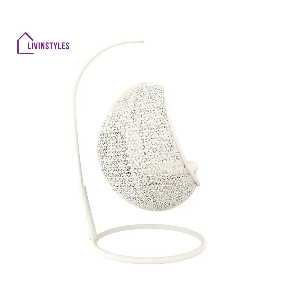 Avitia Single Seater Hanging Swing With Stand For Balcony Garden Swing (White) - Swings