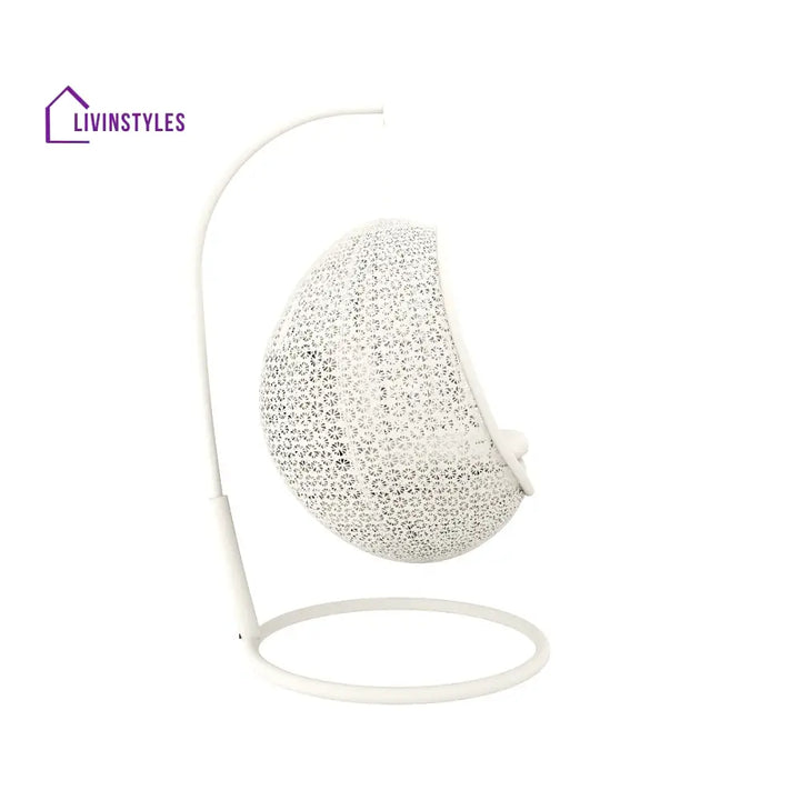 Avitia Single Seater Hanging Swing With Stand For Balcony Garden Swing (White) - Swings