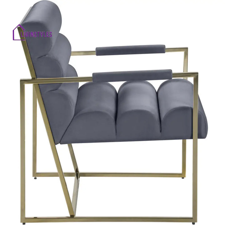 Avni Metal and Fabric Arm Chair | Living Room Chair | Lounge Chair