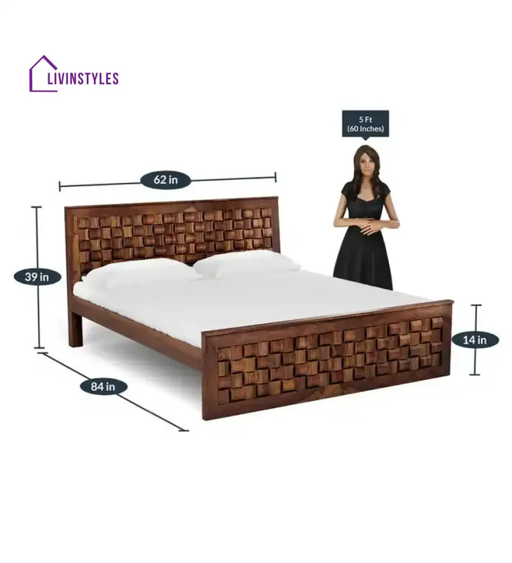 Niware Solid Sheesham Wood Beds Bed without storage