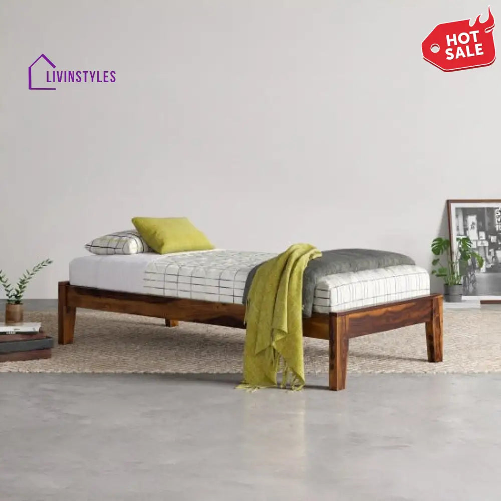 Avni Wooden Single bed (Honey)