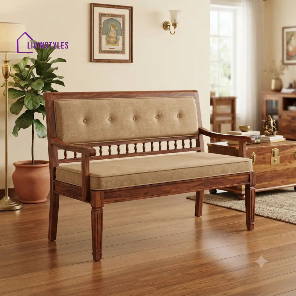Axel Wooden Bench for Living Room | Bedroom | Extra Seating