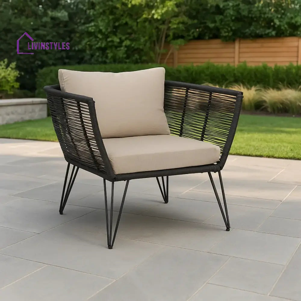 Ayan Outdoor Rope 1 Piece Patio Single Seater Sofa - Sofa Set