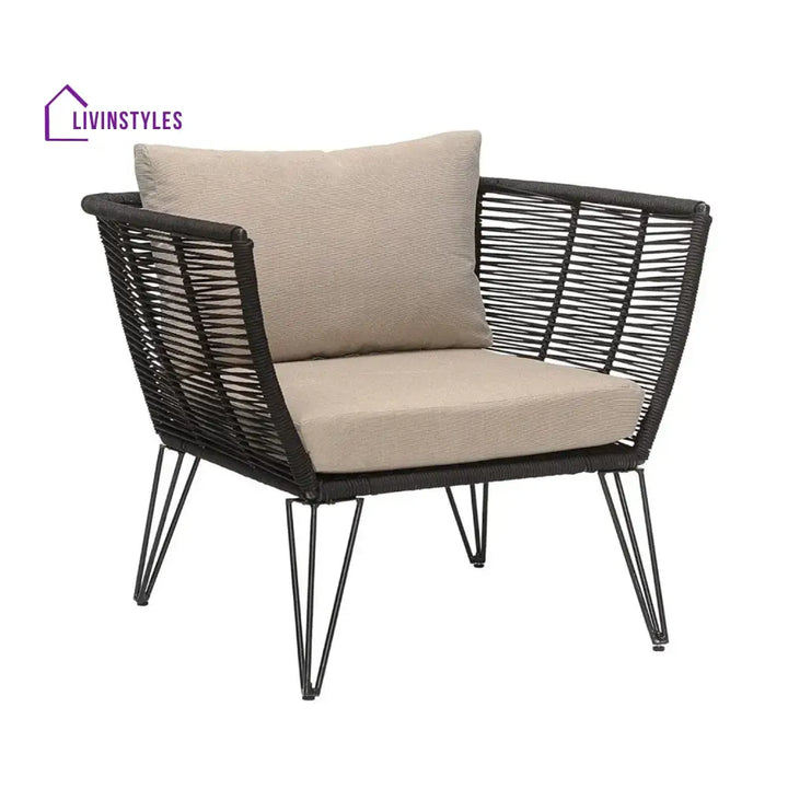 Ayan Outdoor Rope 1 Piece Patio Single Seater Sofa - Sofa Set