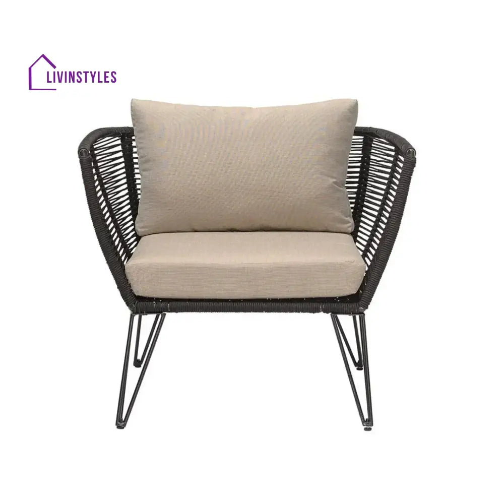 Ayan Outdoor Rope 1 Piece Patio Single Seater Sofa - Sofa Set