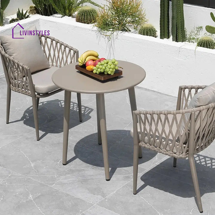 Ayla Outdoor Patio Seating Set 2 Chairs and 1 Table Set (Beige) - Coffee Table Sets