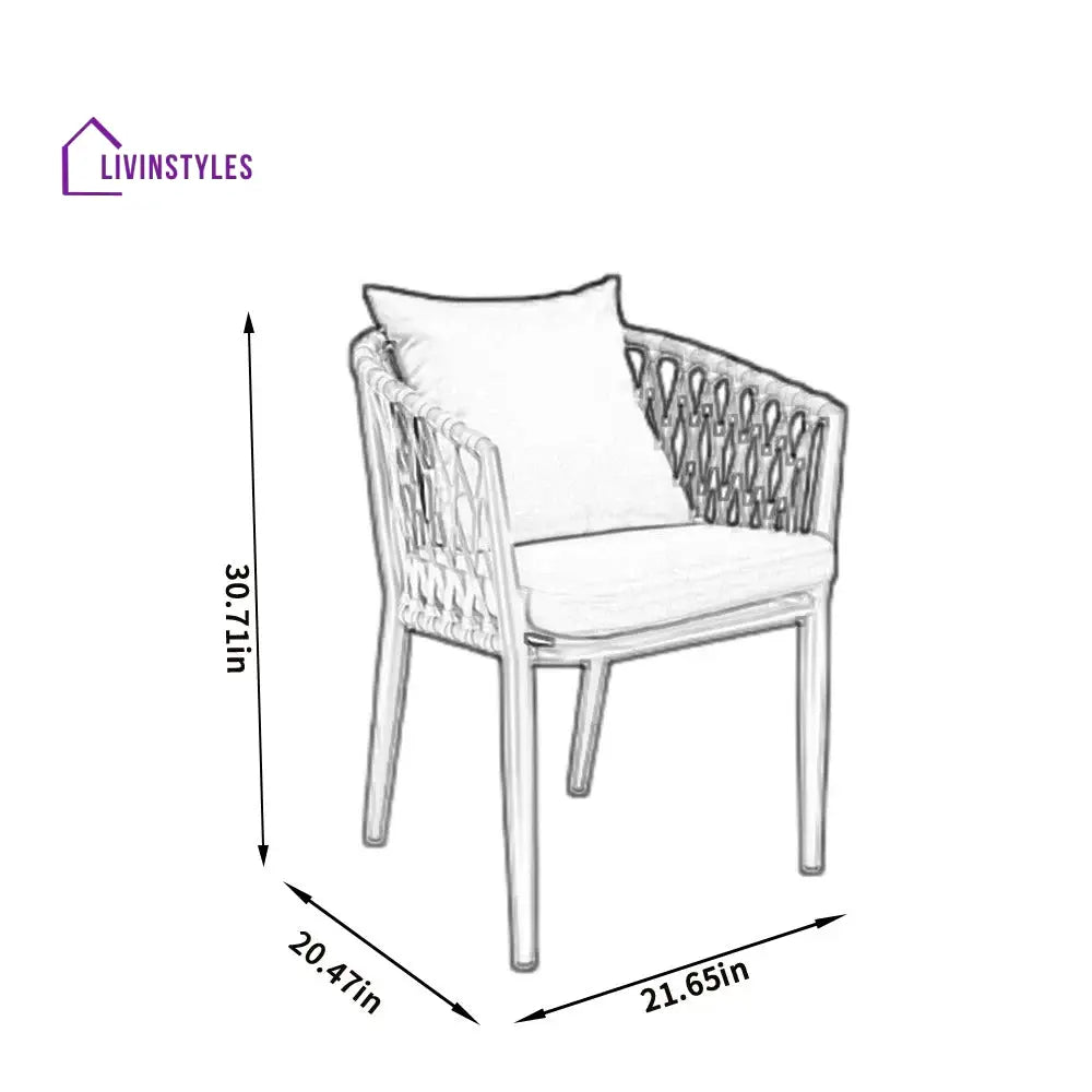 Ayla Outdoor Patio Seating Set 2 Chairs and 1 Table Set (Beige) - Coffee Table Sets