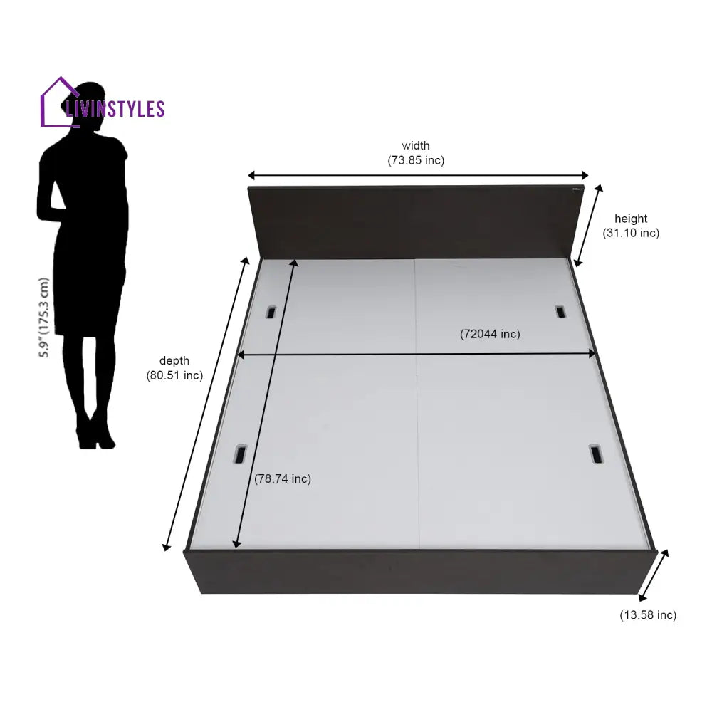 Vadim King Bed with Storage (Walnut) Home Furniture