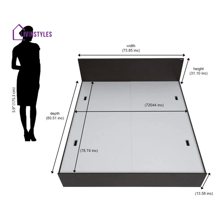 Vadim King Bed with Storage (Walnut) Home Furniture
