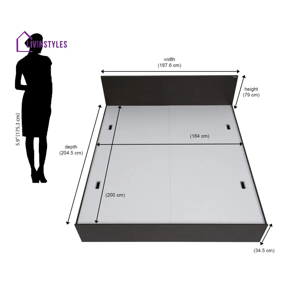 Vadim King Bed with Storage (Walnut) Home Furniture