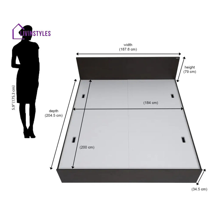 Vadim King Bed with Storage (Walnut) Home Furniture