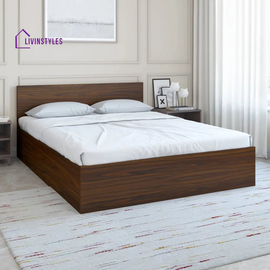 Vadim King Bed with Storage (Walnut) Walnut Home Furniture