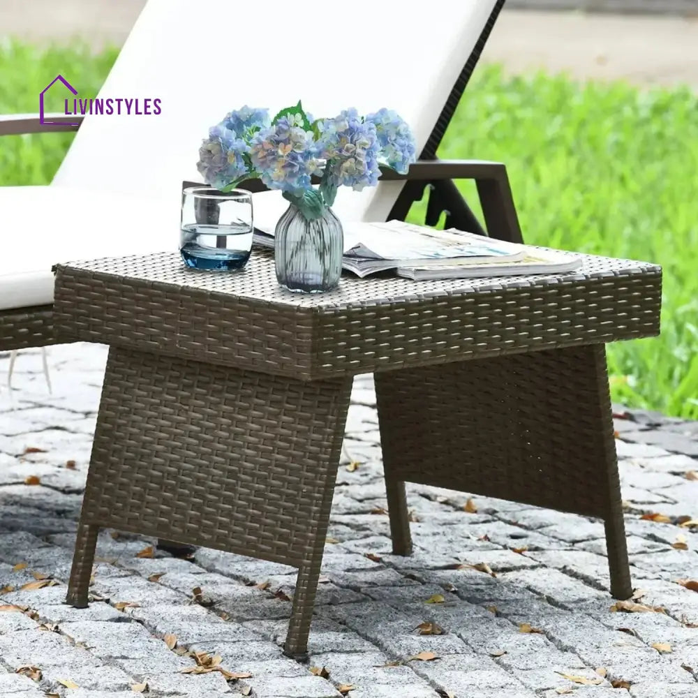 Ayotunde Outdoor Rattan Wicker Foldable Table - Table
