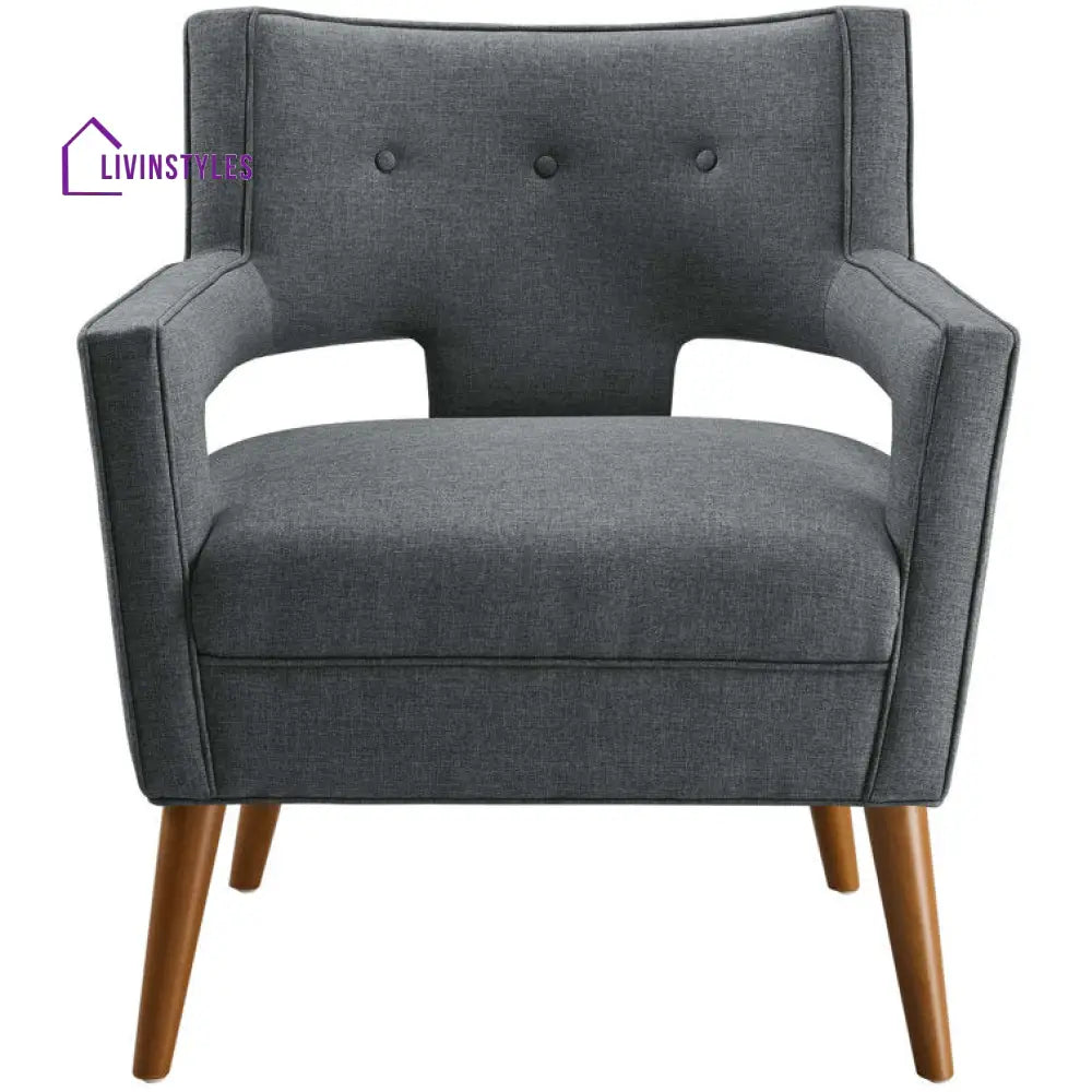 Ayra Solid Wood Frame and Fabric Arm Chair | Living Room Chair | Lounge Chair