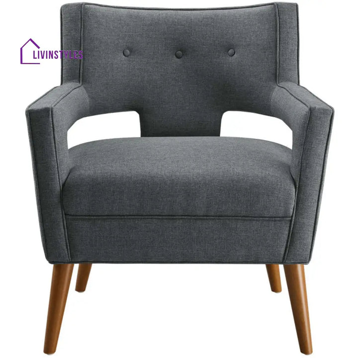 Ayra Solid Wood Frame and Fabric Arm Chair | Living Room Chair | Lounge Chair