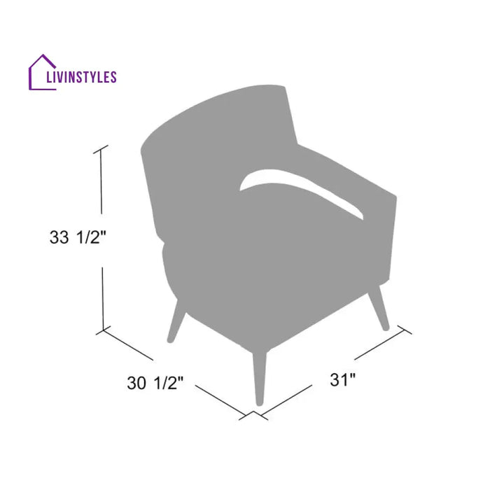 Ayra Solid Wood Frame and Fabric Arm Chair | Living Room Chair | Lounge Chair