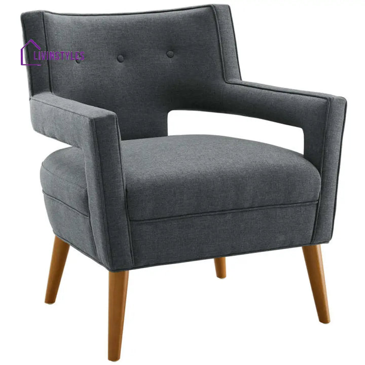 Ayra Solid Wood Frame and Fabric Arm Chair | Living Room Chair | Lounge Chair