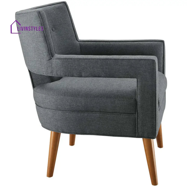 Ayra Solid Wood Frame and Fabric Arm Chair | Living Room Chair | Lounge Chair