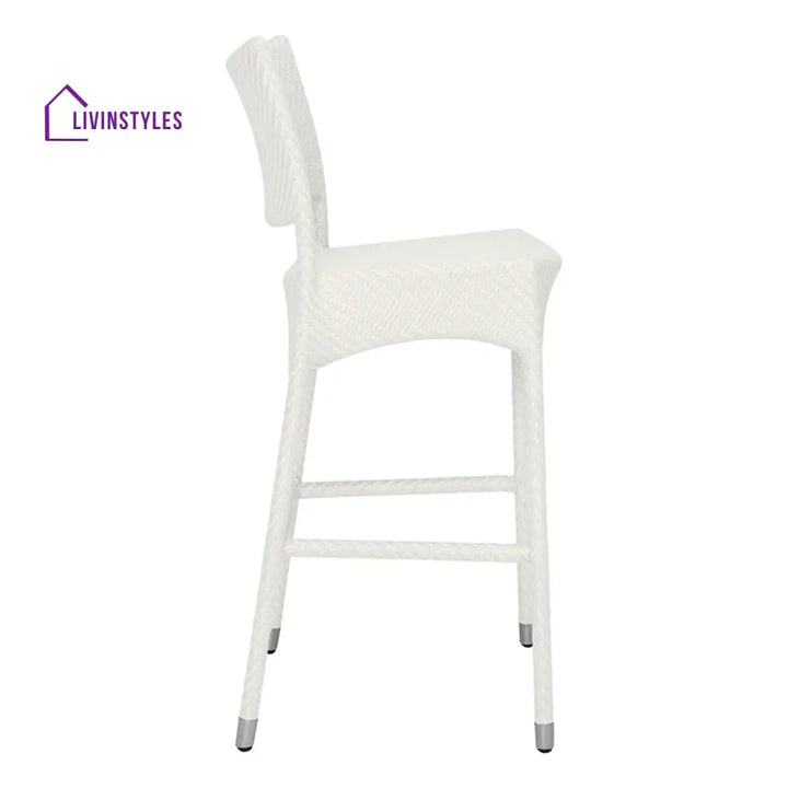 Aysel Outdoor Patio Bar Chair 2 Chairs For Balcony (White) - Bar Sets