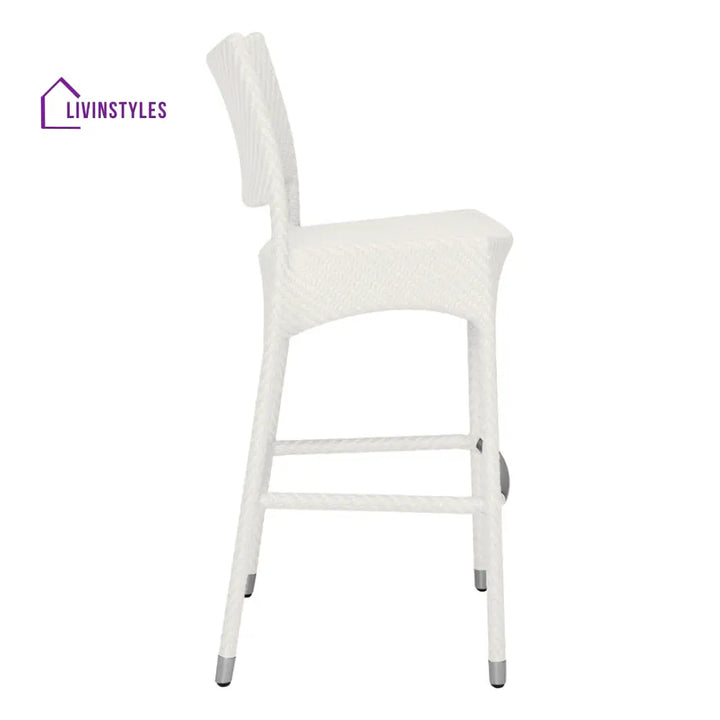 Aysel Outdoor Patio Bar Chair 2 Chairs For Balcony (White) - Bar Sets