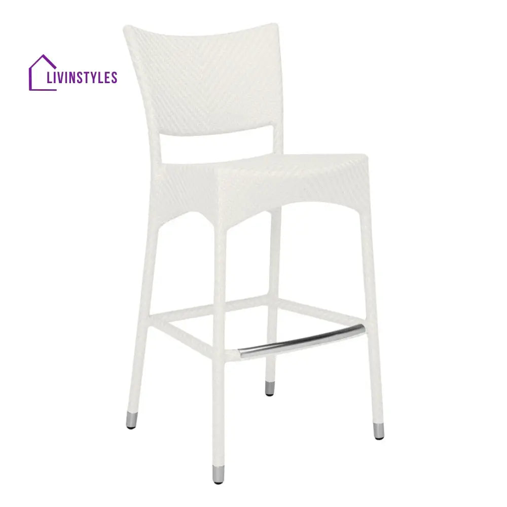 Aysel Outdoor Patio Bar Chair 2 Chairs For Balcony (White) - Bar Sets