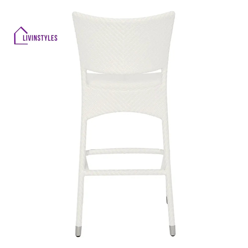 Aysel Outdoor Patio Bar Chair 2 Chairs For Balcony (White) - Bar Sets