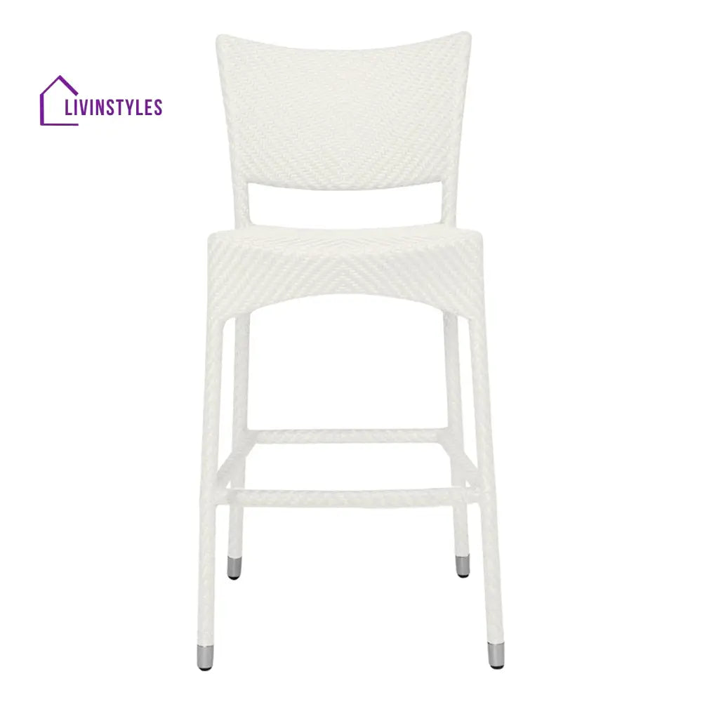 Aysel Outdoor Patio Bar Chair 2 Chairs For Balcony (White) - Bar Sets