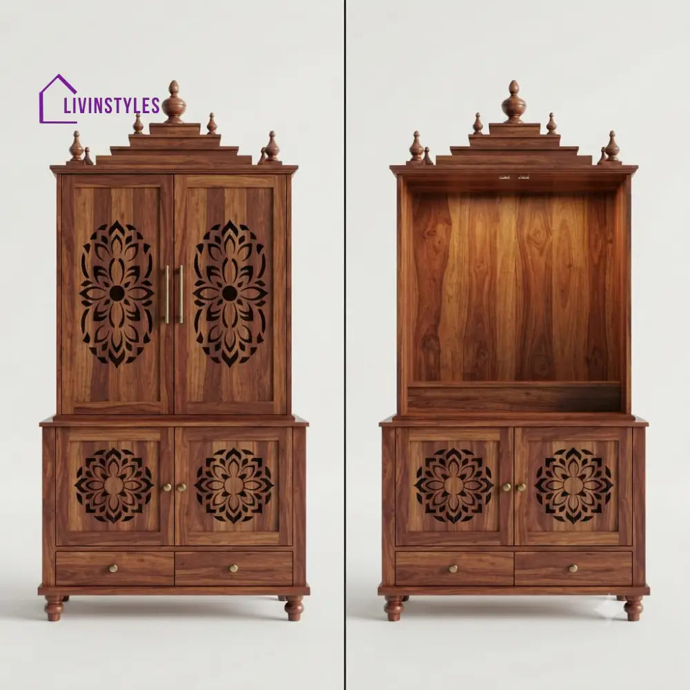 Ayushi Premium Solid Wood Home Temple | Pooja Mandir for Home