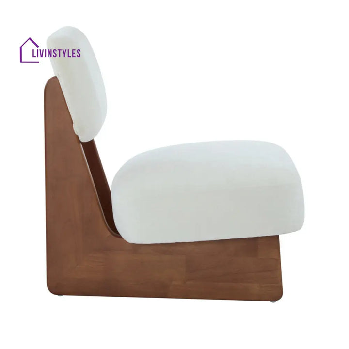 Ayushi Solid Wood and Fabric Arm Chair | Living Room Chair | Lounge Chair