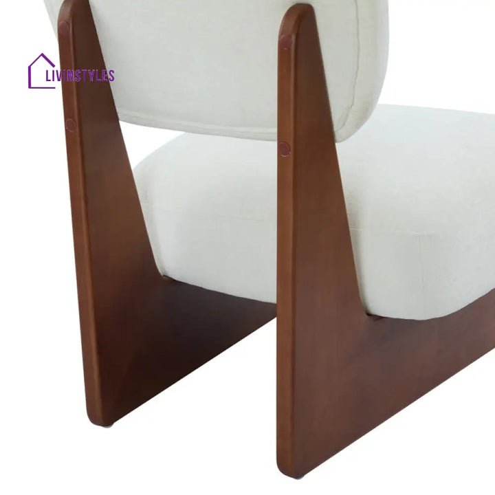 Ayushi Solid Wood and Fabric Arm Chair | Living Room Chair | Lounge Chair