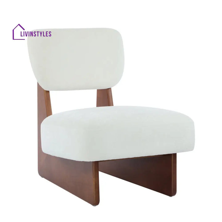 Ayushi Solid Wood and Fabric Arm Chair | Living Room Chair | Lounge Chair